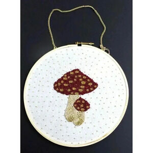 New Mushroom Retro Embroidered Wall Art Room Decor Decorations